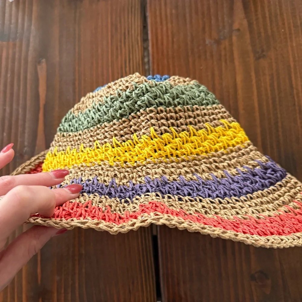 RAFFIA COLORFUL 🥥 CROCHET BUCKET HAT